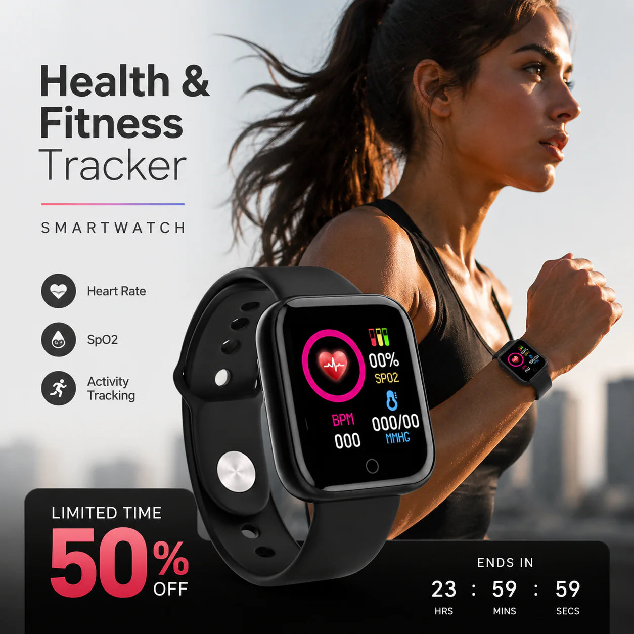 ⌚ Intelligentes Sportarmband mit 24-Stunden-Gesundheitsüberwachung 🫀 Herzfrequenz, Blutdruck und Blutsauerstoff, verschiedene Sportmodi, direktes USB-Laden, Benachrichtigungen, leichtes Design aus Titanlegierung