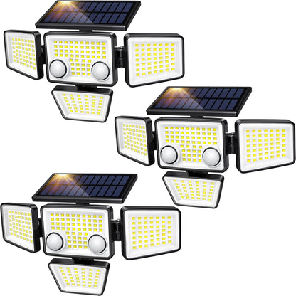 Solarleuchten für den Außenbereich – 3000 Lumen, 188 LEDs, Bewegungsmelder für den Außenbereich