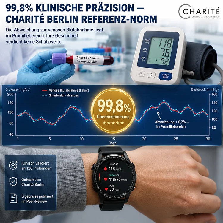 Schluss mit dem schmerzhaften Stechen: Intelligente Sportuhr zur Überwachung von Blutzucker und Blut