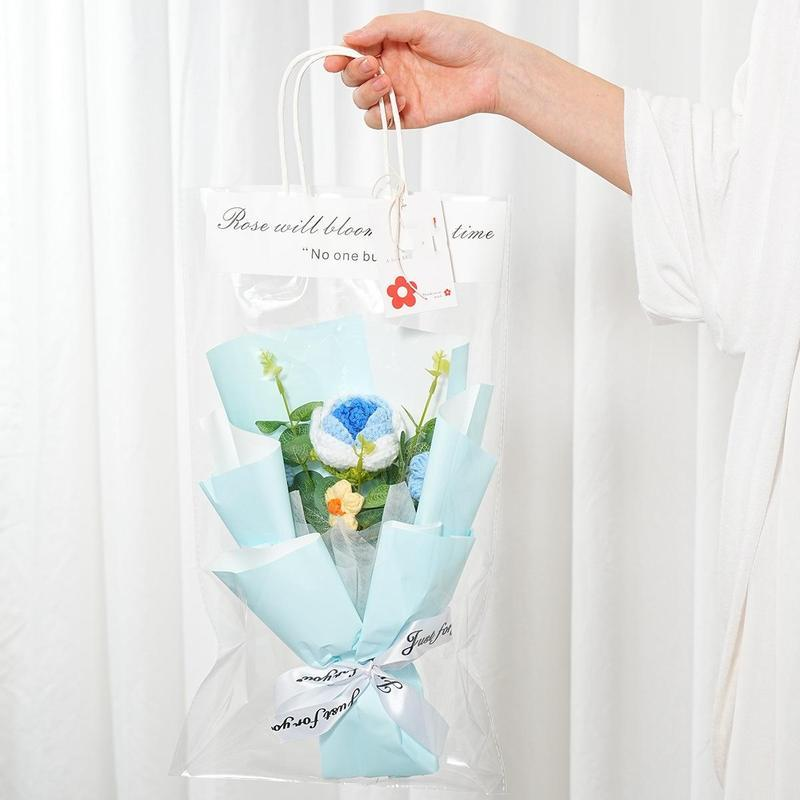 🌸50 % Rabatt! 🎉 Handgefertigter exquisiter Häkelstrauß – nur zum Muttertag, naturgetreues Design, langlebig und perfekte Heimdekoration/Geschenk ✨