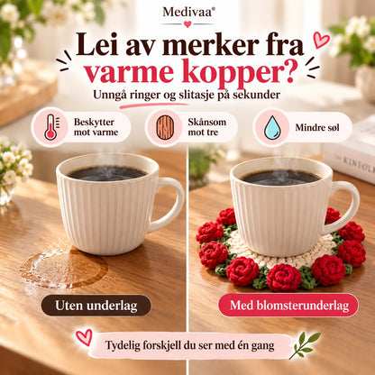 Handgefertigte Untersetzer aus Garn mit Blumenmuster