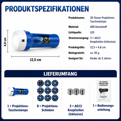 🥳HEISSER SALE 2026🥳💞50.000+ VERKAUFT!👵❤️ 50 % RABATT!3D-Ozeanprojektions-Taschenlampe