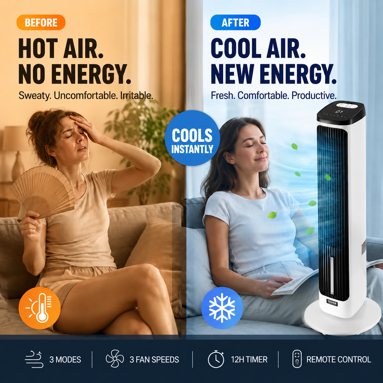 💸 Budgetfreundliche Alternative zur Klimaanlage! 💸 Warum viel Geld für eine Klimaanlage ausgeben, wenn Sie diesen leisen, blattlosen Ventilator zum halben Preis bekommen können? 🤯