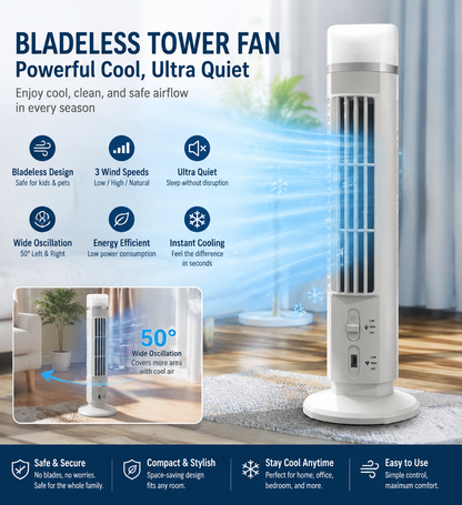 🌀 Tragbarer USB-Turmventilator mit 3 Geschwindigkeitsstufen – kompakt, leistungsstark & vielseitig – perfekt für Büro, Schlafzimmer & unterwegs（副本）