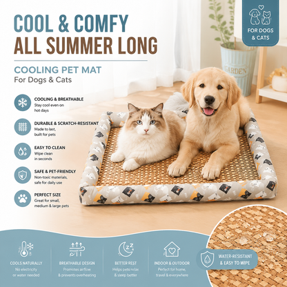 🥳HEISSER SALE 2026🥳💞50.000+ VERKAUFT!❤️   Eis-Rattan-Kühlbett für Katzen/Hunde