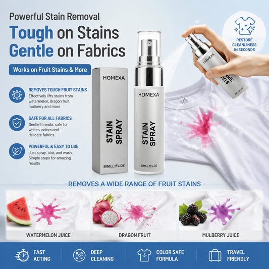 🥳HEISSER SALE 2026🥳💞50.000+ VERKAUFT!👵  Dieses Spray wurde speziell entwickelt, um Fruchtsaftflecken aus Kleidung zu entfernen, darunter Wassermelonensaft und Drachenfruchtsaft, und sorgt dafür, dass Ihre weiße Kleidung für immer strahlend sauber bleibt.