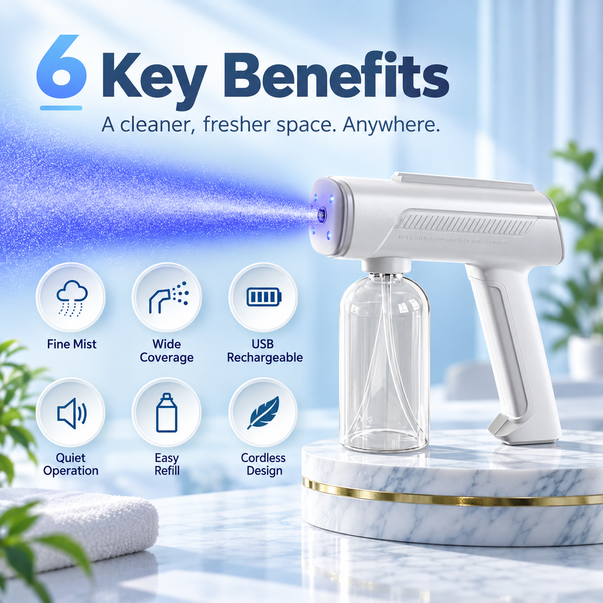 🦠 JETZT 50 % RABATT! 🚫 Kabelloser Nano-Zerstäuber – berührungslose Desinfektion, Blaulicht – für Zuhause, Büro und Auto 🏠