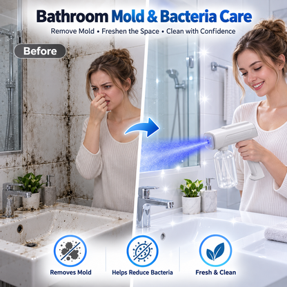 🦠 JETZT 50 % RABATT! 🚫 Kabelloser Nano-Zerstäuber – berührungslose Desinfektion, Blaulicht – für Zuhause, Büro und Auto 🏠