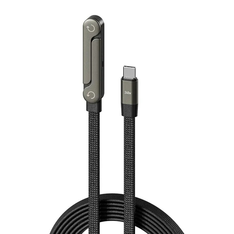 💎 2-in-1 Geflochtenes Schnellladekabel mit Integrierter Handyhalterung – 240W Ultra-Fast, T-förmig & Kabelsalat-frei 🔋📱