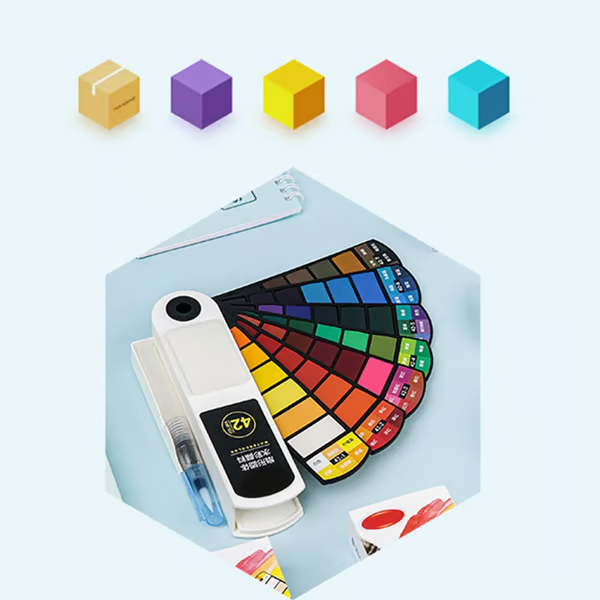 🎨Festes Aquarellfarben-Set mit Wasserpinsel-Stiftschwamm
