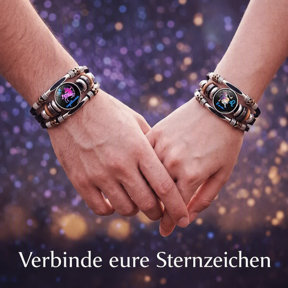 🎉 Sonderangebot 2026 – Über 21.300 Stück verkauft!🔥 Im Dunkeln leuchtendes Lederarmband mit Sternzeichen