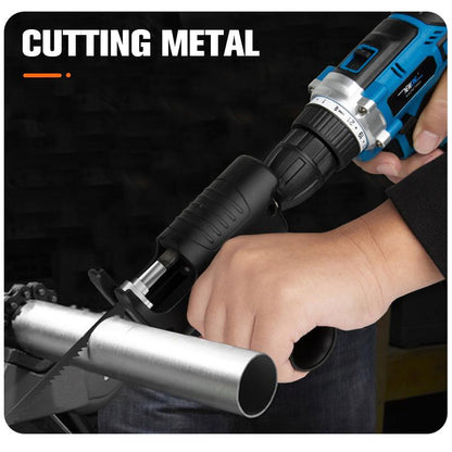 💥 50% Rabatt! 🔧 Säbelsäge-Adapter für Bohrmaschinen – verwandelt Bohrer in Säge. Stahl-Sägeblatthalter, ergonomischer Griff. Inklusive 3 Sägeblätter (Holz, Metall, Kunststoff). Max. Aufnahme Ø 10 mm ⚡