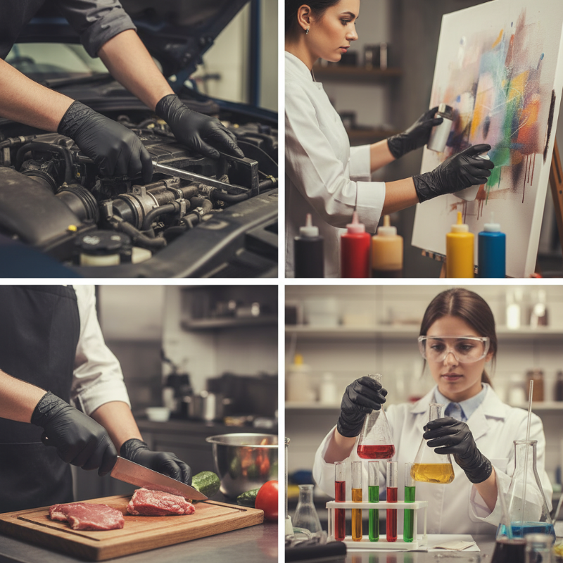 🔥NEUJAHRS-VERKAUF 🎁Nitrile Pro Handschuhe – Hochfest, Rutsch- & Fleckenbeständig, Kratzfest