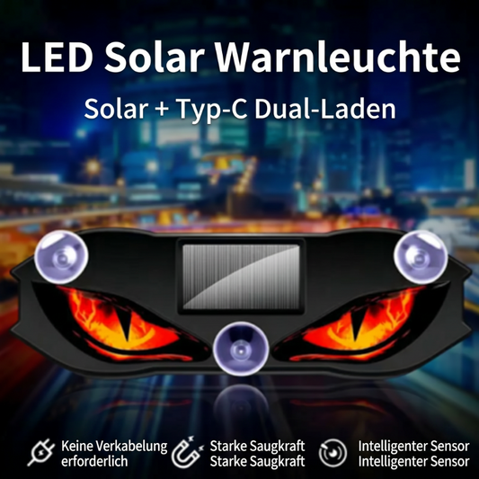 🚗🔆 Solarbetriebene LED-Warnleuchte fürs Auto🔥Solarbetrieben, wetterfest, automatische Aktivierung bei Dunkelheit – für mehr Sicherheit am Straßenrand. 🔥🛡️
