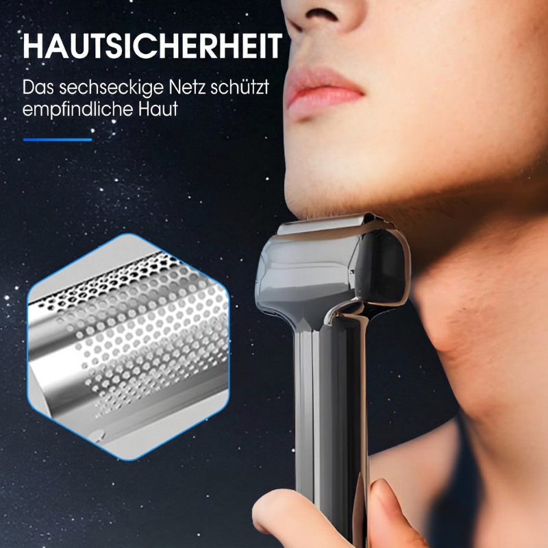 🪒 LIMITIERTER 50% RABATT! Wiederaufladbarer Folien-Elektrorasierer für Herren – 60 Minuten Akkulaufzeit, IPX6 wasserfest, flüsterleiser Betrieb für empfindliche Haut