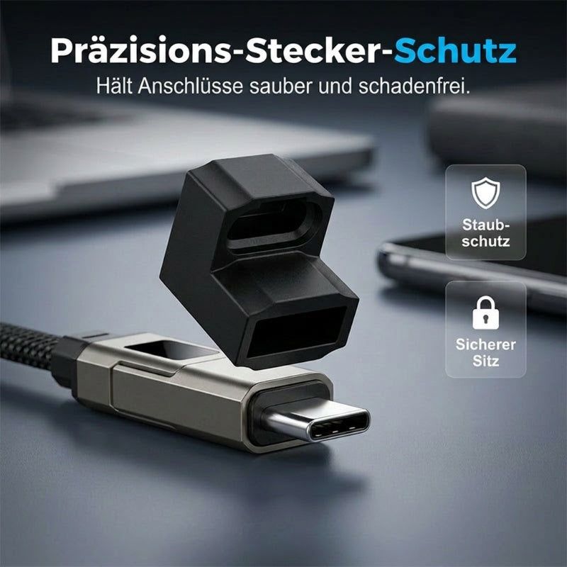 🔌 4-in-1 Ladekabel mit Digitalanzeige & Schlüsselanhänger – schnellladend, knickfest & kompakt