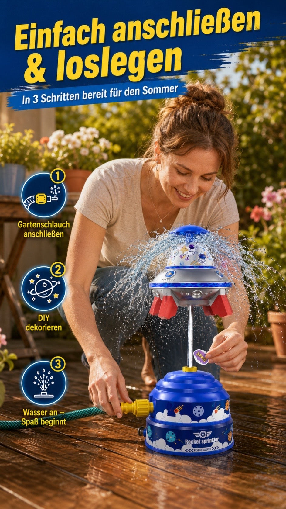 🥳HEISSER SALE 2026🥳💞50.000+ VERKAUFT!❤️  🌊UFO-Wassersprinkler-Spielzeug für Kinder
