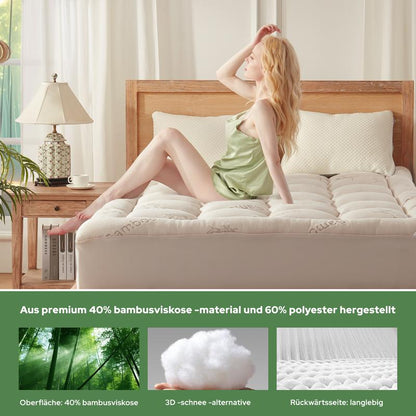 🥳HEISSER SALE 2026🥳💞50.000+ VERKAUFT!👵❤️ Matratzenauflage aus Bambusfaser-Viskose mit tiefen Taschen, gesteppter Matratzentopper, weich & druckentlastend