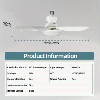 🏆 LETZTER TAG – 49 % RABATT! 🔥40W LED-Deckenventilator mit Licht – 52 cm (20,5“), extrem leise, inkl. Fernbedienung 🎯E27-Fassung + KOSTENLOSER B22-Adapter 🔌Ideal für Schlafzimmer 😴, Küche 👩‍🍳 & Werkstatt 🛠️