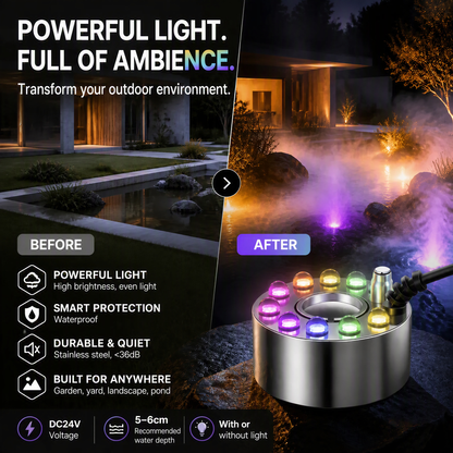 🌫️ Landschaftsnebelmaske aus Edelstahl – kraftvoller Nebel, Verbrennungsschutzsensor, geräuschloser Betrieb. Ideal für Teiche, Springbrunnen und Miniaturbäume – schafft eine zauberhafte Atmosphäre! ✨💧