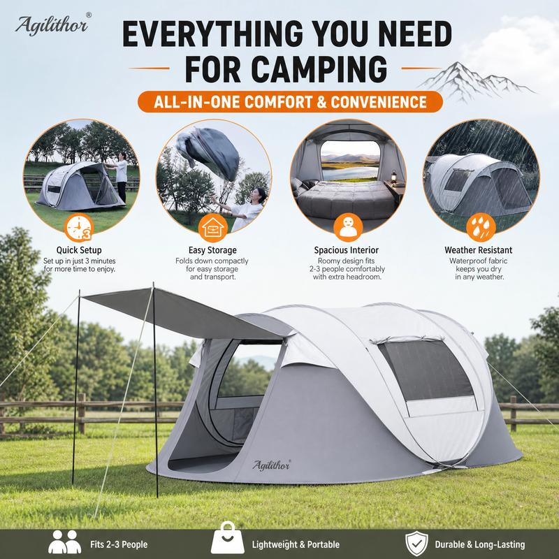 🥳HEISSER SALE 2026🥳💞50.000+ VERKAUFT!👵❤️  Sofort aufklappbares, wasserdichtes Familien-Campingzelt