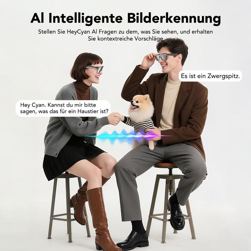 🥳 KI-Smart-Brille mit ChatGPT, 8-MP-Kamera und HD 1200P 4K-Videoaufzeichnung, Echtzeitübersetzung in über 160 Sprachen, Bluetooth 5.4, HiFi-Audio- und Musiksteuerung, intelligente Sonnenbrille mit Videoaufzeichnung für unterwegs