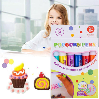 🥳HEISSER SALE 2026🥳💞50.000+ VERKAUFT!🎄🎁Magische Popcorn-Stifte mit Blaseneffekt, wärmeaktivierte Popcorn-Stifte, DIY-3D-Kunstmarker für Kinderbastelprojekte