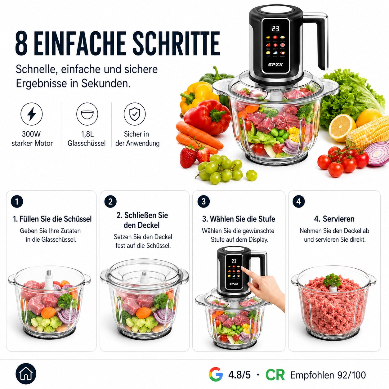 🔪 Kabelloser, USB-betriebener Küchenwolf für Fleisch, Soßen und mehr – schnell, hygienisch und einfach! 🍖🥦