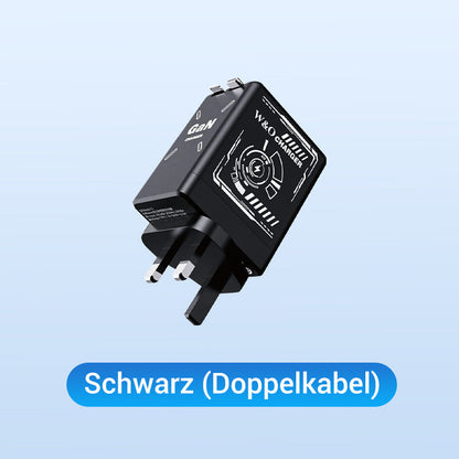 USB-C Schnellladestation mit einziehbarem Kabel – Universell einsetzbar