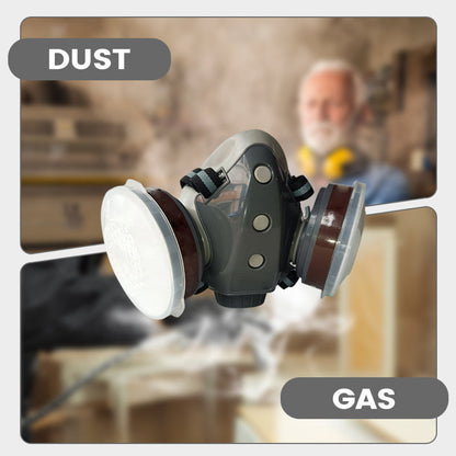 💎 50% RABATT! ⛑️ Aktivkohle-Anti-Staub-Doppeltank-Gasmaske – Doppelfilter, Gas- & Partikelschutz, inkl. Schutzbrille 🔥