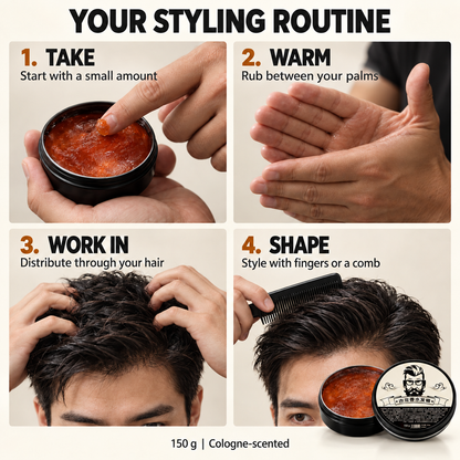 Four-step guide for using hair styling wax