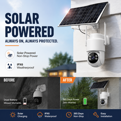 📦 4G LTE Solar-Sicherheitskamera für den Außenbereich, ohne WLAN, 4MP HD Farb‑Nachtsehen, kontinuierliche Stromversorgung, KI‑Erkennung, bidirektionales Audio, wasserdicht nach IP65, CCTV, keine Kabelinstallation