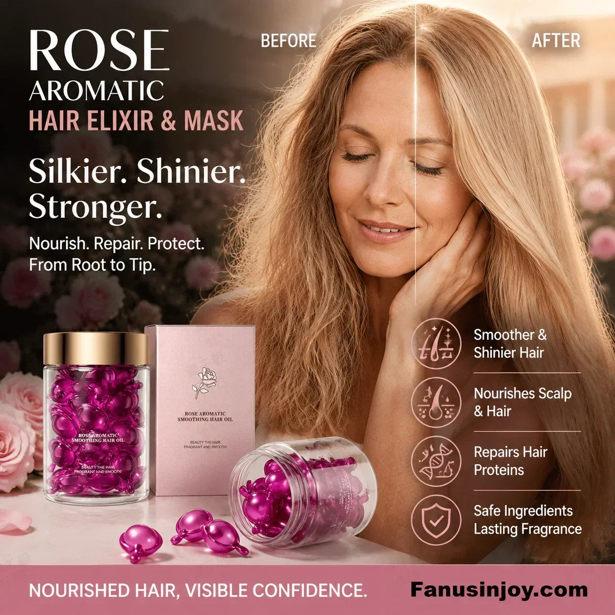 ✨ Haarmaske in Kapseln – 40 Kapsel, sofortiger Glanz & Anti-Frizz! 💎🌿