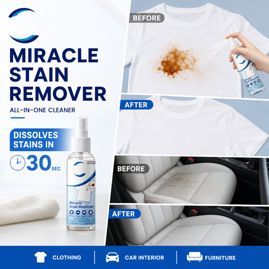 🥳Der Verkaufsschlager 2026!🥳💞 Über 50.000 Stück verkauft! 💥✨ Fantastisches Fleckenentferner-Spray – Entfernt Obst-, Fett-, Wein- und Kaffeeflecken in Sekundenschnelle. Kein Schrubben nötig, einfach aufsprühen und fertig! 🧼💪