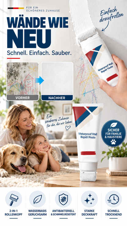 🔥All-in-One-Wandspachtelmasse mit Walzenpinsel