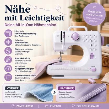 🛍️Multifunktionale Nähmaschine mit Overlock-Stich