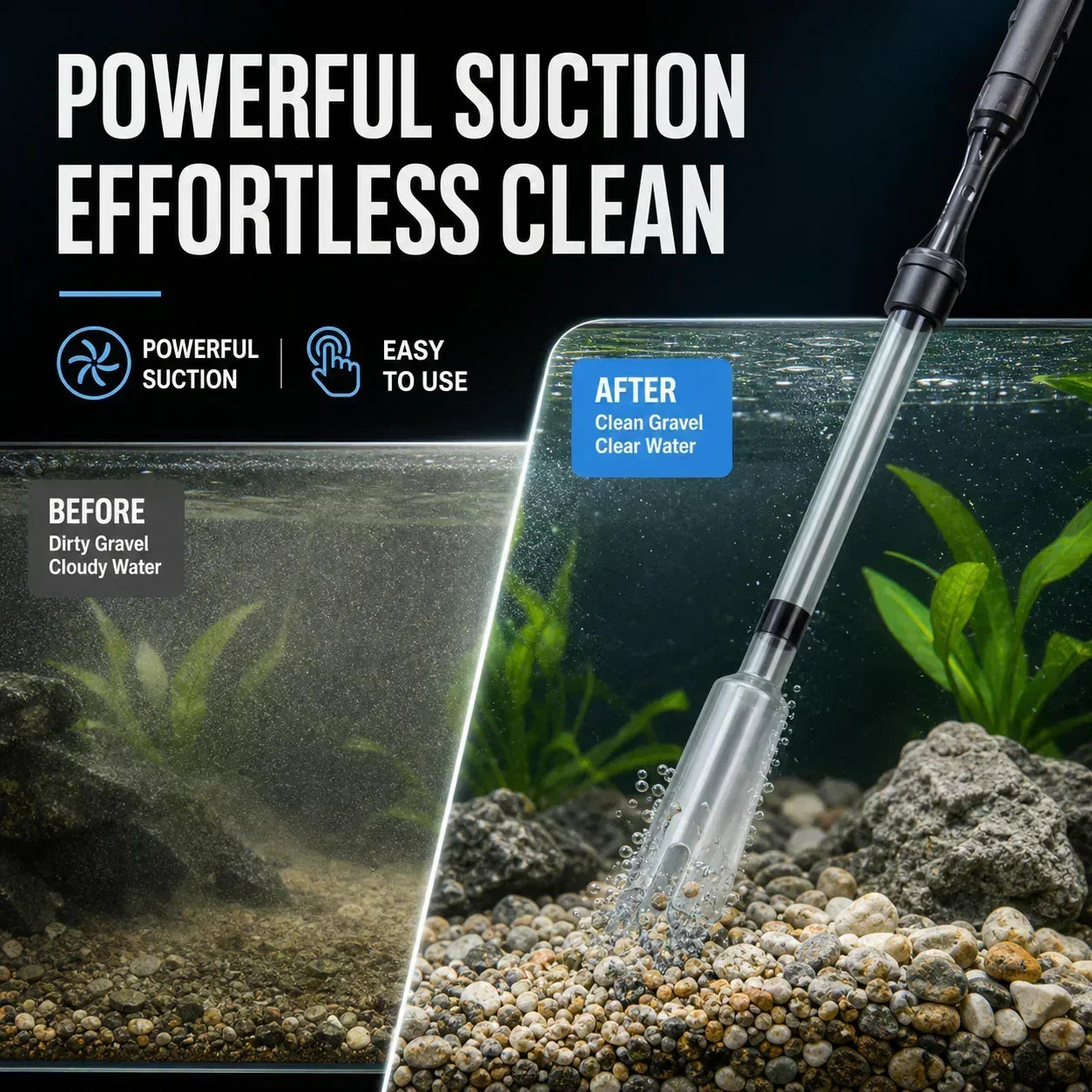 🐠 50 % RABATT! 🔥 Elektrischer Aquarienkiesreiniger – mühelose Reinigung von Kies & Bodengrund – saugt Schmutz, Futterreste & Ablagerungen zuverlässig ab – ideal für Süß- & Salzwasseraquarien – spart Zeit & schont die Wasserqualität
