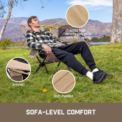 🪑 Campingstuhl, tragbar und leicht, komfortabler, faltbarer Schaukelstuhl mit Tragetasche für Camping, Wandern, Terrasse, Angeln, bis 113 kg belastbar, Campingliege, zusammenklappbarer Stuhl
