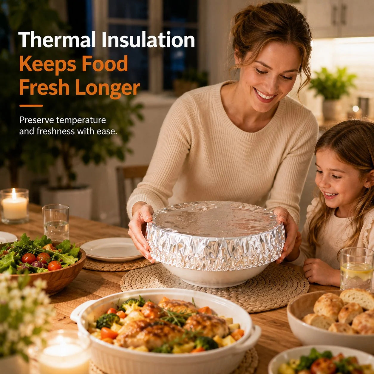 💞Mehr als 50.000 Einheiten verkauft!✨ Lebensmittelabdeckung aus Aluminiumfolie – schließt die Feuchtigkeit ein, hält Lebensmittel frisch, verhindert das Vermischen von Staub und Gerüchen, geeignet zum Abdecken von Reis, Gemüse und Obst 🍎🥗