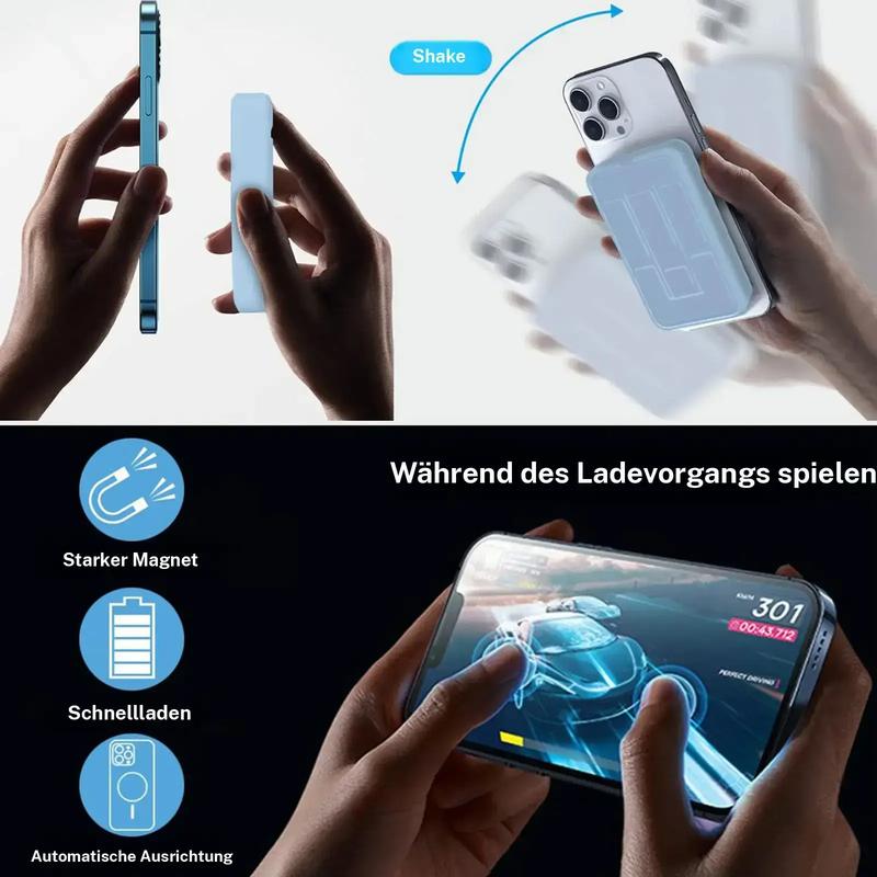 🔋50 % Rabatt! Kabellose magnetische Powerbank mit 10.000 mAh und integriertem Ständer – Lädt bis zu 3 Geräte gleichzeitig mit einer Ausgangsleistung von 15 W bzw. 22,5 W ⚡📱