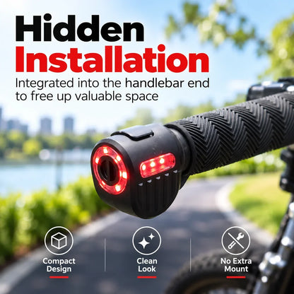 🔥HEISSER VERKAUF🔥🚴 (Paar) Zwei-Wege-Lenkersicherheitsleuchten – USB-wiederaufladbare Vorder- und Rücklichter mit versteckter Lenkerendenmontage