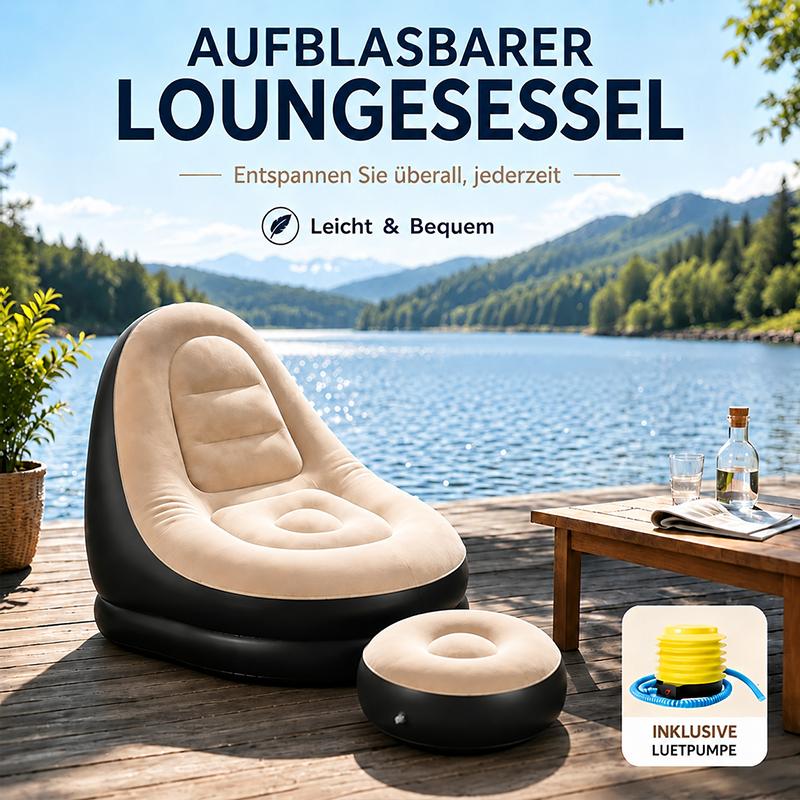 Tragbare Luftsessel CampingSessel Kissen-Sessel und Sofas, Puff, aufblasbar, super Lounge(Luftpumpe verschenken)