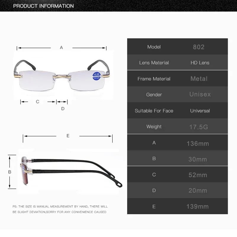 🔥Neue Saphir-Lesebrille mit hoher Härte und blauem Rand✨