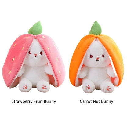 🍓 Erdbeerhäschen verwandelt sich in Häschen 🎀 Fruchtpuppe Plüschtier 🐰