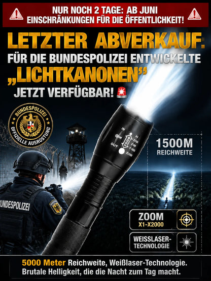 🔥 Superhelle Zoom-Weißlaser-Taschenlampe 'Tongtianpao'