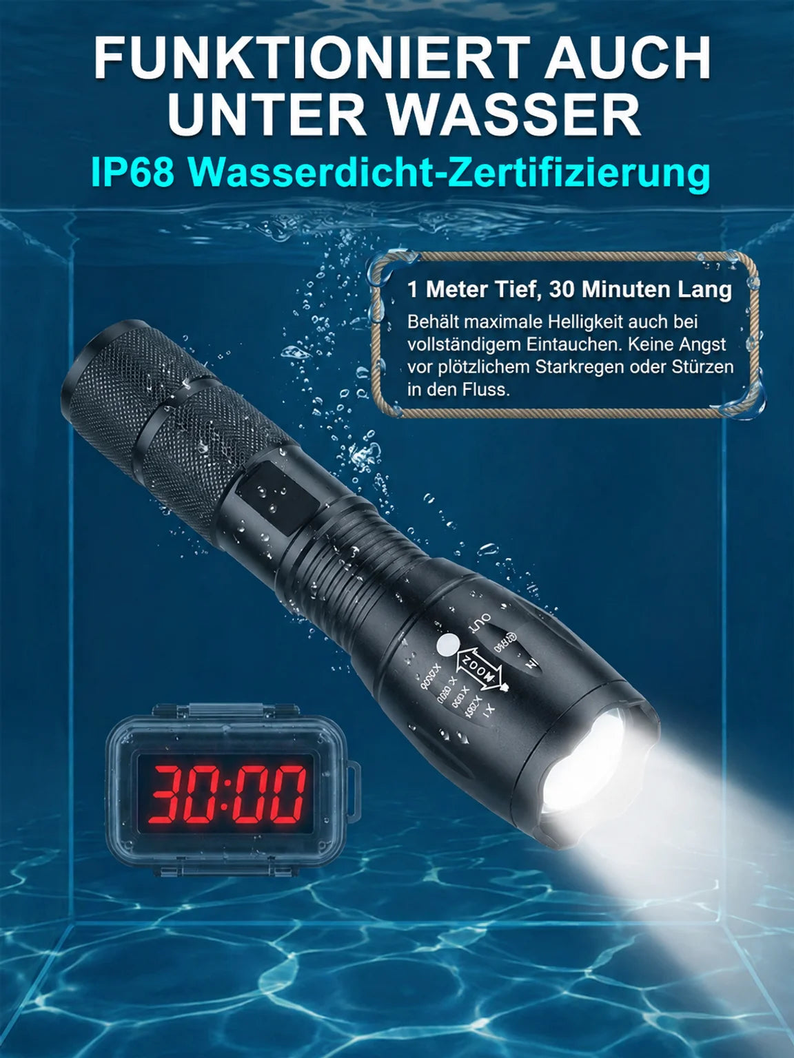 🔥 Superhelle Zoom-Weißlaser-Taschenlampe 'Tongtianpao'
