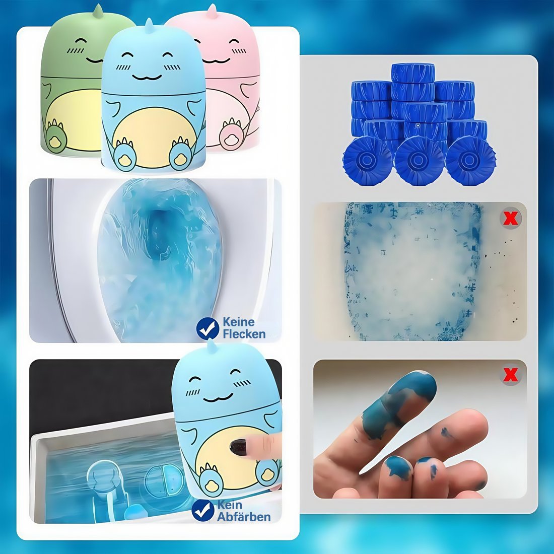 🔥🎁 2+1 GRATIS!!🥳✨ 2-in-1 WC-Reiniger & Lufterfrischer 🚽💙 Für ein strahlend sauberes Bad mit langanhaltend frischem Duft!