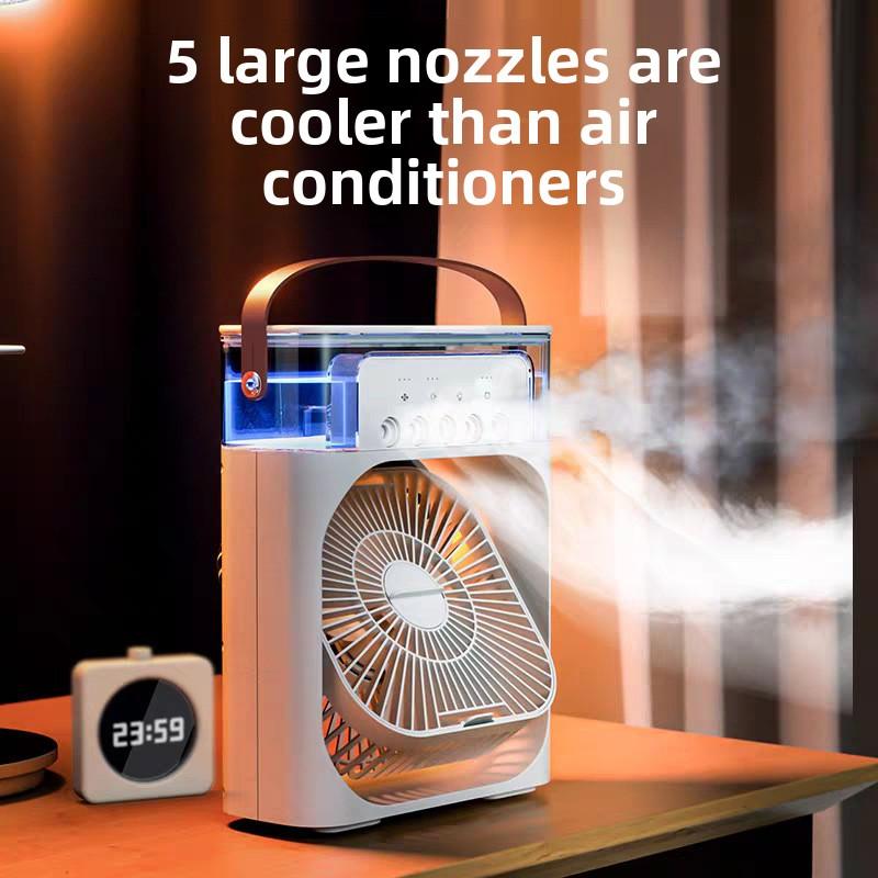 🌀🍃 Blitzangebot – 50 % Rabatt! Multifunktionale, tragbare Klimaanlage – Wiederaufladbarer Nebelventilator, 200-ml-Tank, 1200-mAh-Akku, leise