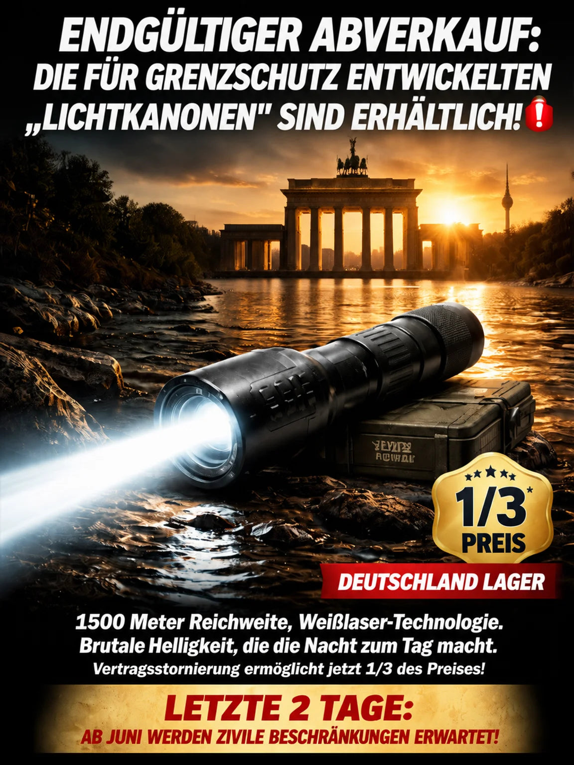🔥 Superhelle Zoom-Weißlaser-Taschenlampe 'Tongtianpao'