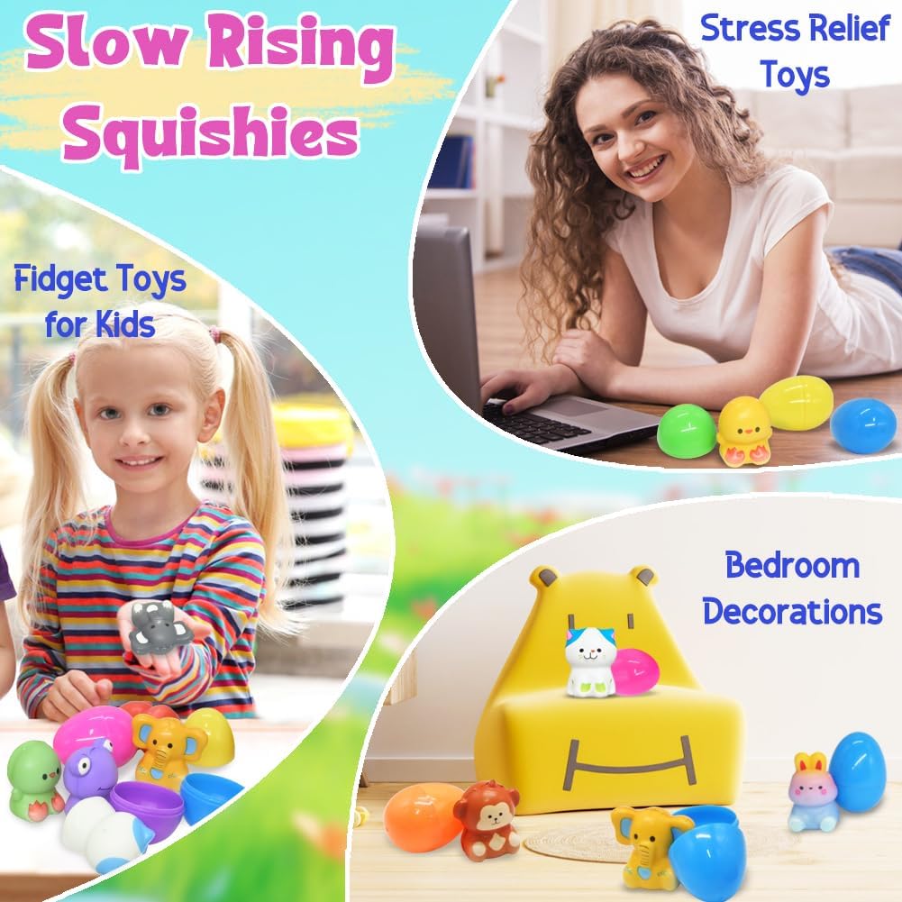 🔥LETZTER TAG – 49% RABATT🔥12/24 STÜCK OSTER-EIER MIT LANGSAM AUFGEHENDEN SQUISHY-SPIELZEUGEN